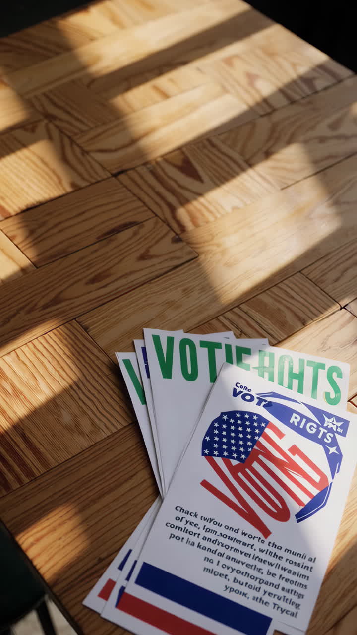 Vote Rights Flyers on Wooden Table