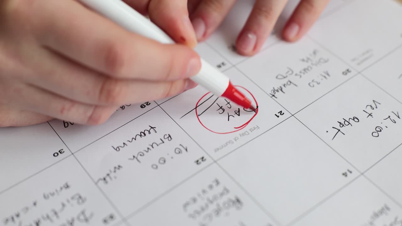 Marking 'Day Off' on a Calendar