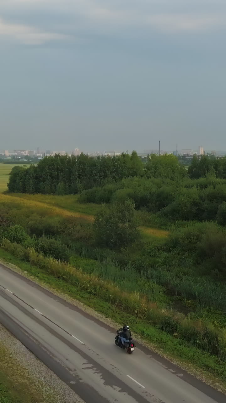 Motorcycle ride on a scenic road