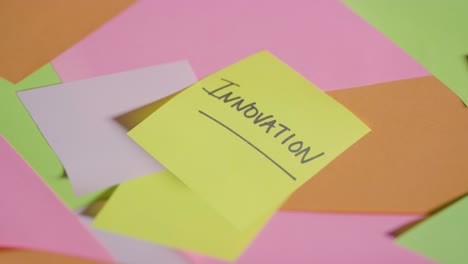 Business-Concept-Of-Revolving-Sticky-Notes-With-Innovation-Written-On-Top-Note-1