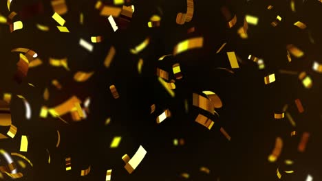 Animation-of-confetti-falling-over-black-background