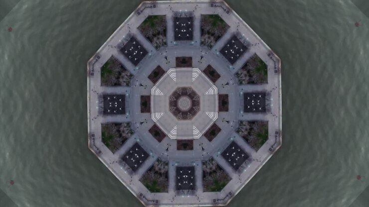 city new york kaleidoscope landscape mandala animation graphic party background led trance trippy