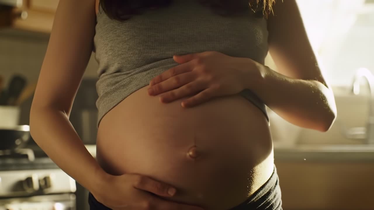 Captivating Moments of Expecting: A Glimpse into Pregnancy and Maternal Connection Captured in Soft Light and Warmth, Highlighting the Beauty of Anticipation