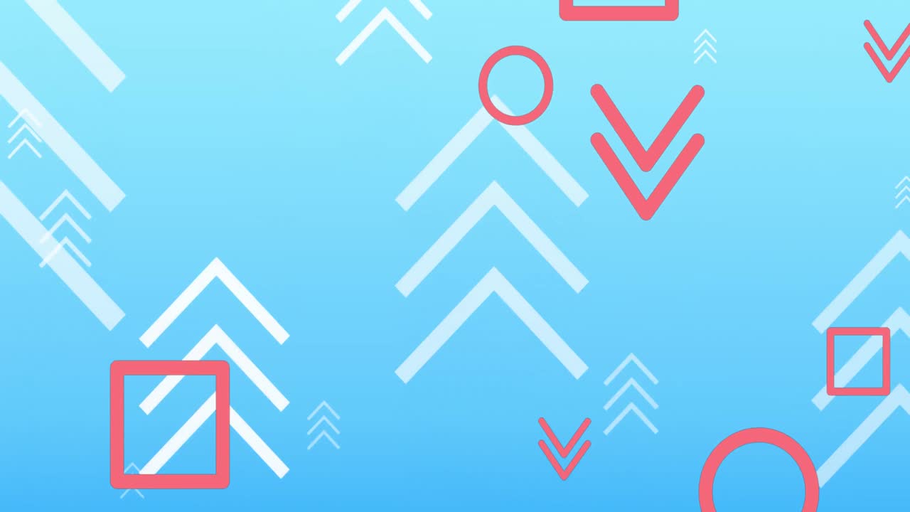 animación de formas sobre fondo azul