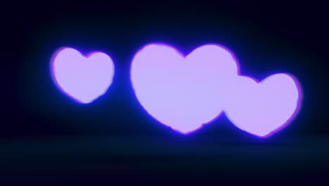 blue energy heart shapes on a dark background