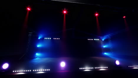 empty stage with colorful lighting