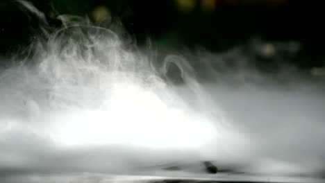 dry ice on water