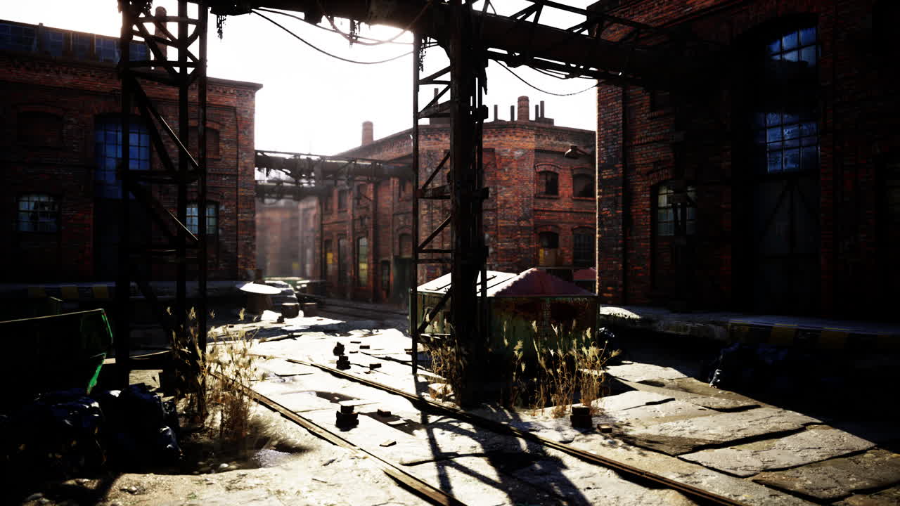 공장에서 버려진 오래된 산업 건물