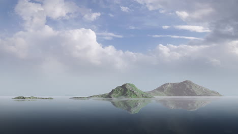 ovni sobre el paisaje de la isla