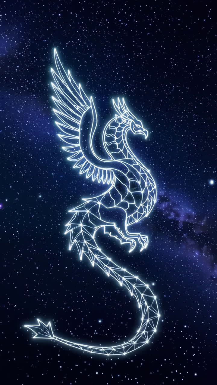 Glowing Phoenix Constellation in a Starry Night Sky