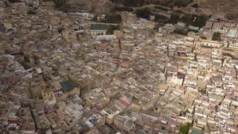 aerial: old medina in fez, morocco