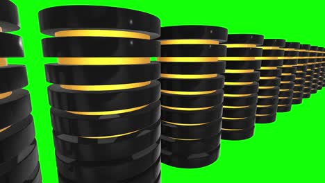 disco duro de servidor futurista y bloque de base de datos o célula de batería. alojamiento web o concepto de computación en la nube.