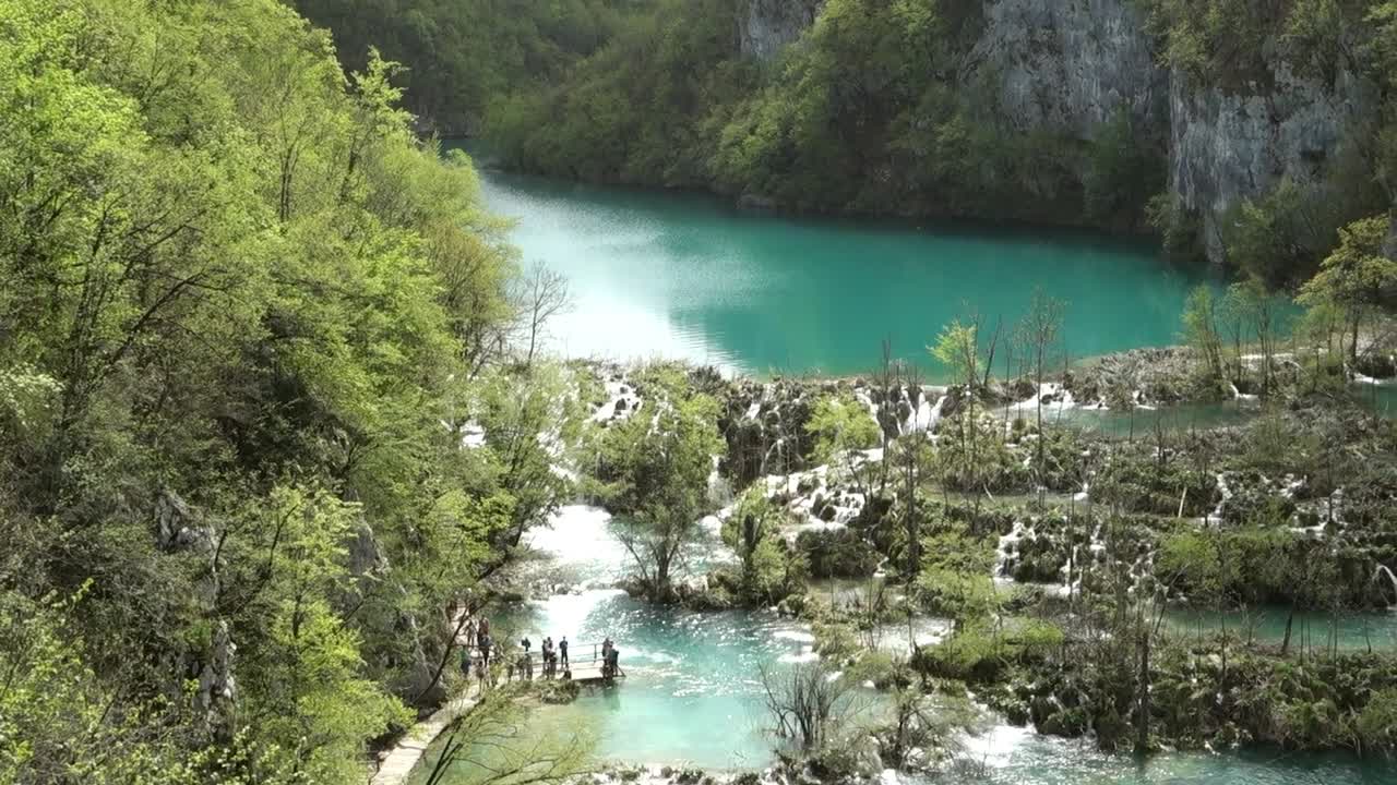 upper lakes of Plitvice Lakes National Park. spectacular waterfalls, lakes and flora in Croatia
