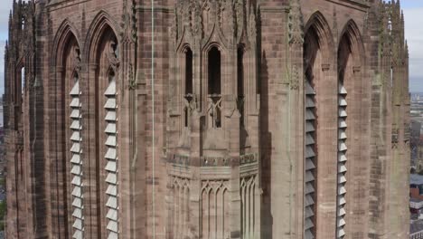 drone shot rising over liverpool cathedral 01