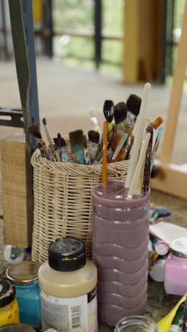 art supplies still life
