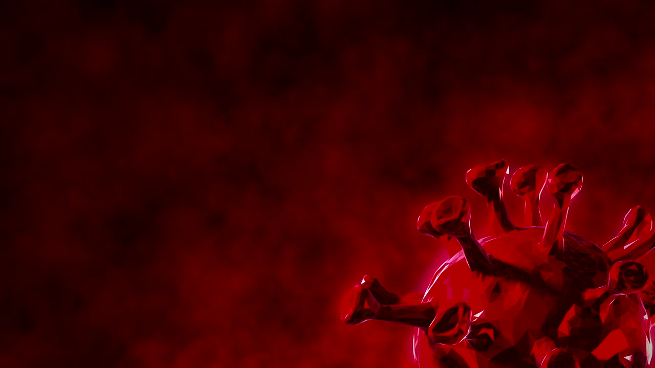 coronavirus abstracto que se mueve en la célula del virus - gráficos en movimiento (bucle)