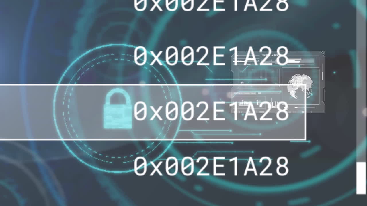 animación del procesamiento de datos a través de un candado