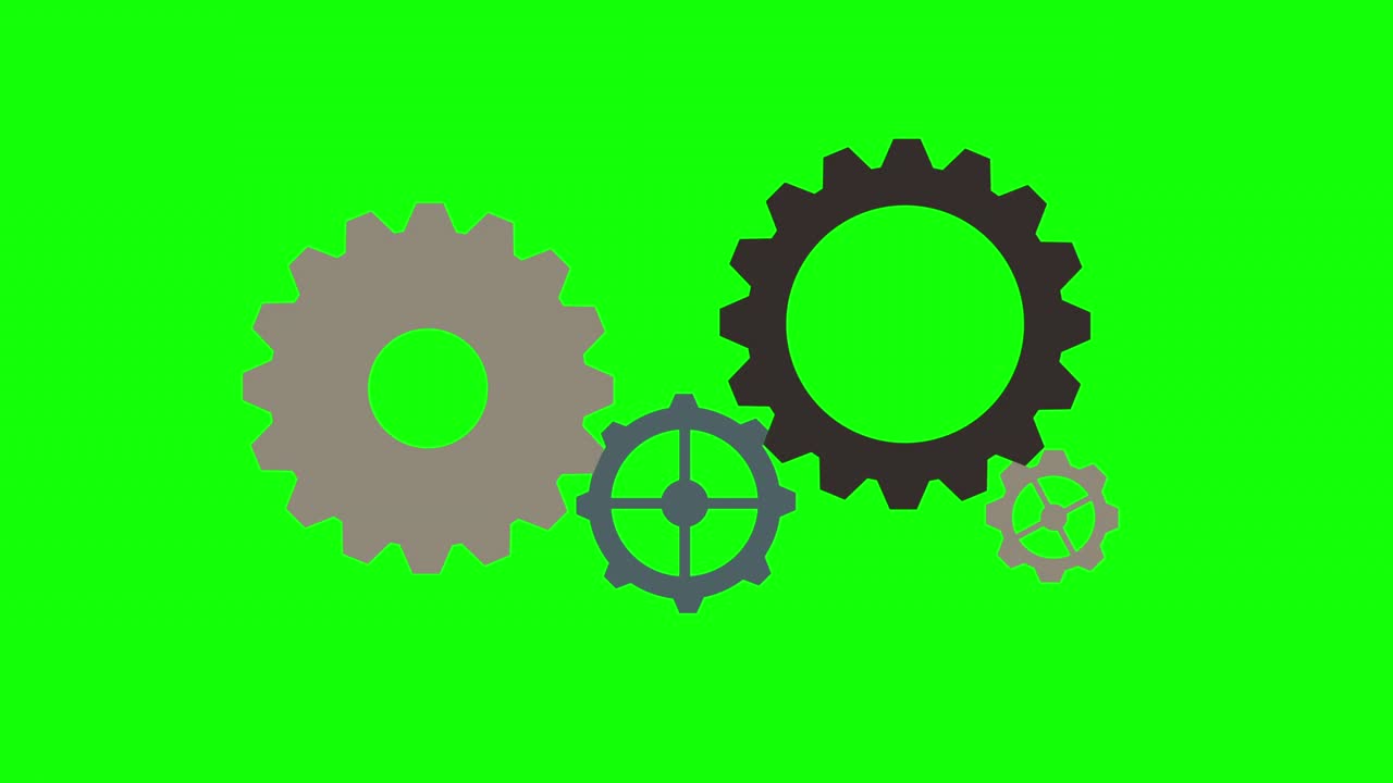 Simple Gear Animation Green Background
