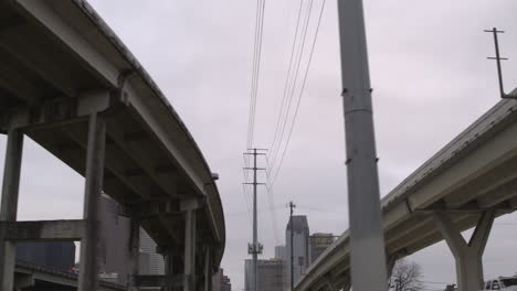 Low-angle-Establishing-shot-of-downtown-Houston