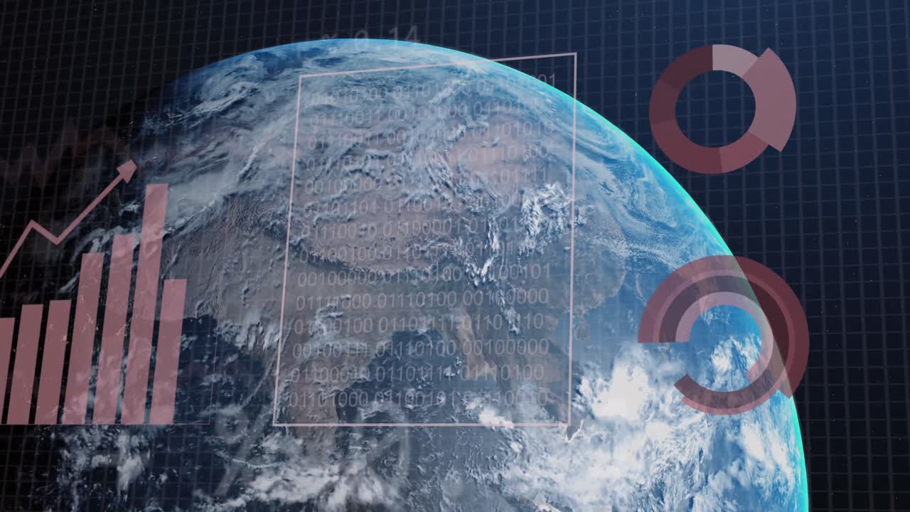 animación de las estadísticas y el procesamiento de datos en todo el mundo