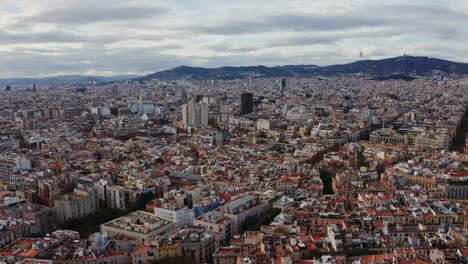 aerial view of barcelona cityscape