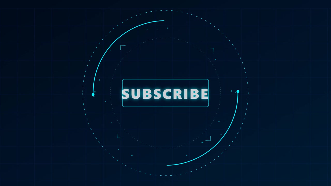 Animated Subscribe Button with Futuristic Digital Interface Elements