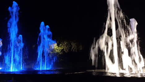 luminous fountain with colorful water fountains