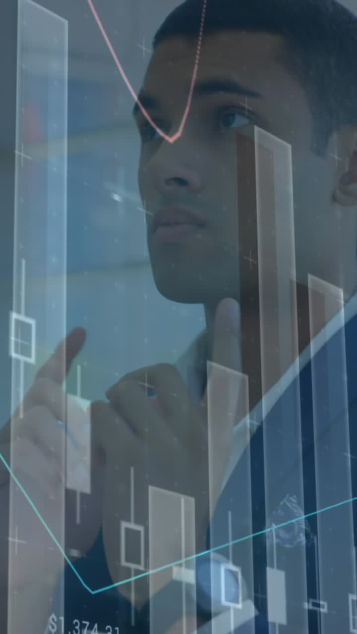 animación del procesamiento de estadísticas sobre el empresario