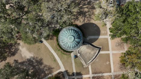 aerial top view of a pavilion at city park in new orleans