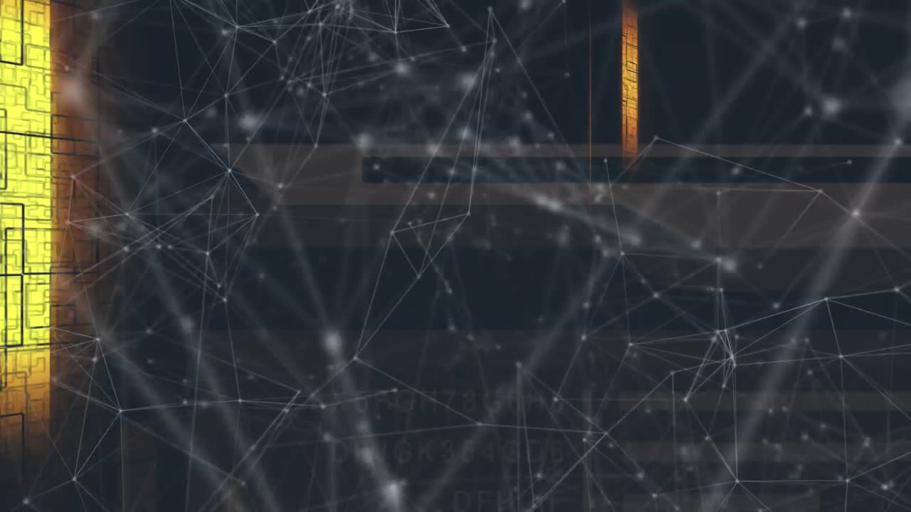 Animation of digital lines connecting against black background