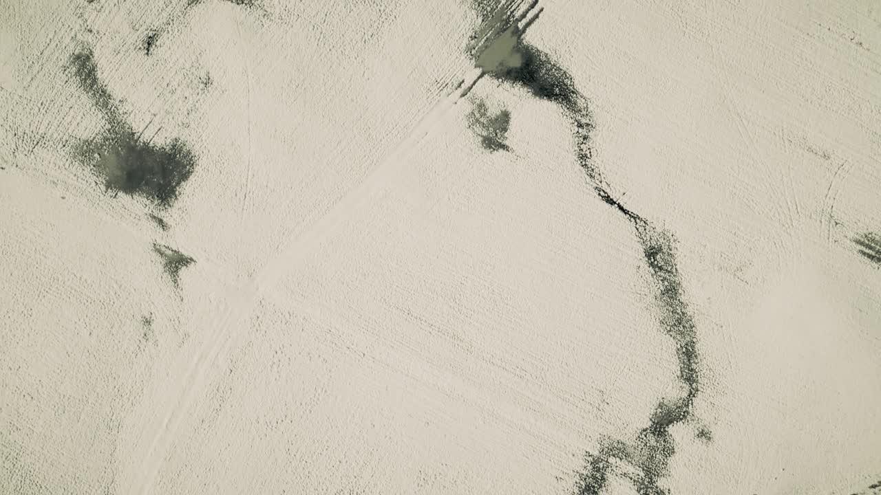 Snowy Farm Drone Shot - Vancouver Island, Westcoast, Canada