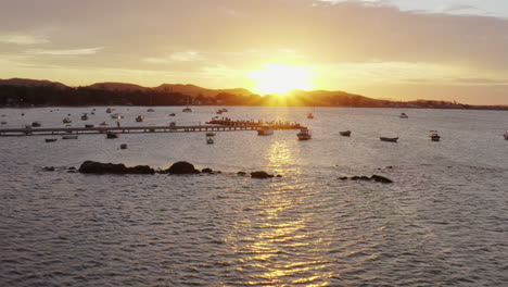 drone shot over buzios bay bay brazil