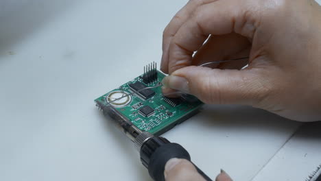 soldering a circuit board