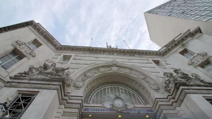 Timelapse of Clouds Moving over Waterloo Station