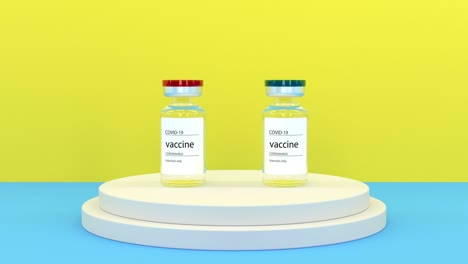 blue and red vials with the vaccine for treatment people medical concept coronavirus covid-19 able to loop seamless 4k