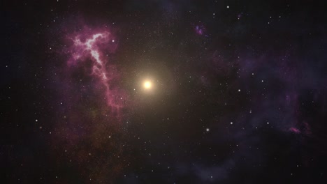 nebulosa y estrellas brillantes en el universo oscuro