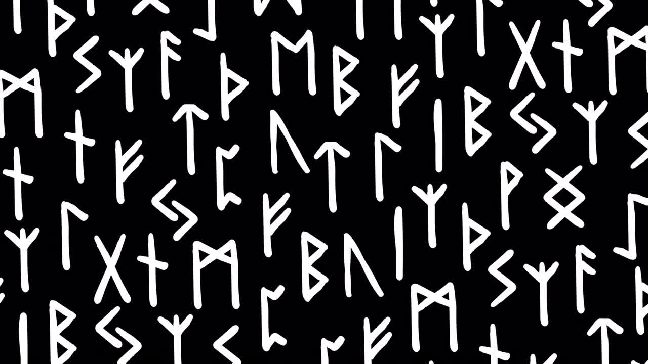 patrón sin costuras con símbolos de runas mágicas movimiento