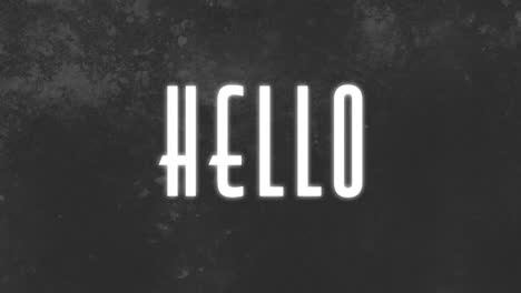 hello text animation over dark textured background