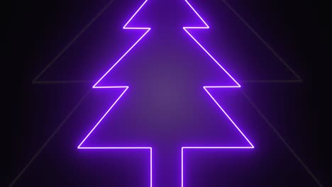 abstract neon christmas tree shape tunnel, seamless looping animation