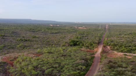 Einsame-Straße-Durch-Die-Savanne-In-Cabo-Rojo,-Pedernales,-Dominikanische-Republik