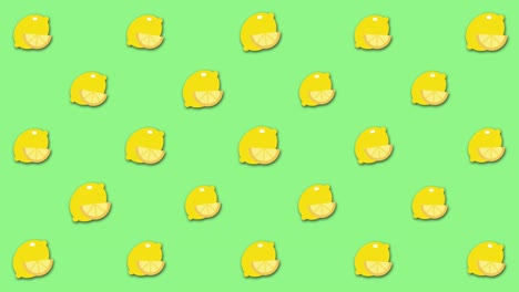 lemon pattern on green background