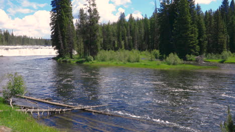 beautiful waterfall and river nature scene in western united states - static