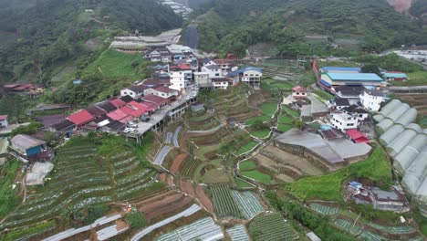 general landscape view of the brinchang district within the cameron highlands area of malaysia