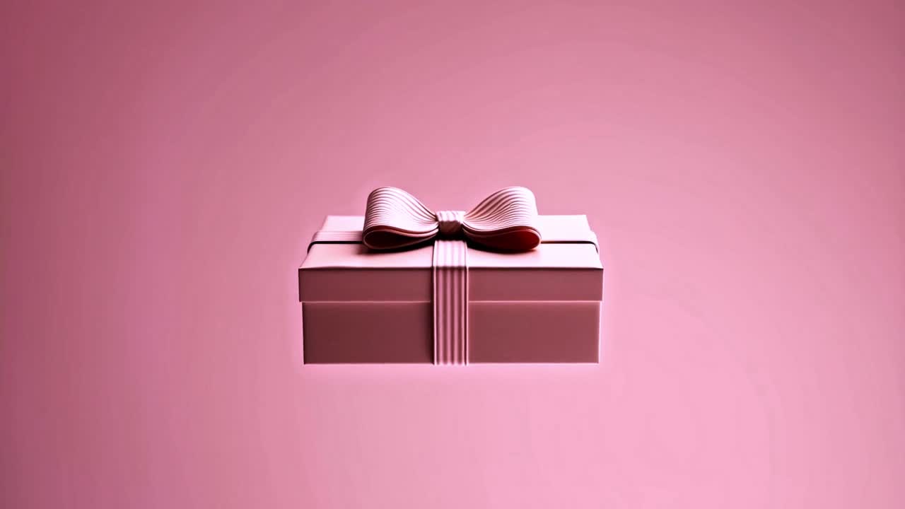 리본 이 있는 분홍색 선물 상자