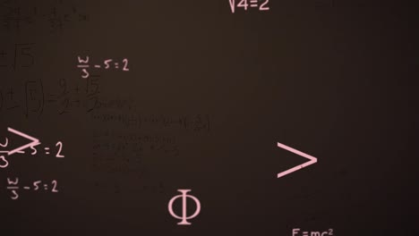 animación de ecuaciones matemáticas sobre un fondo negro