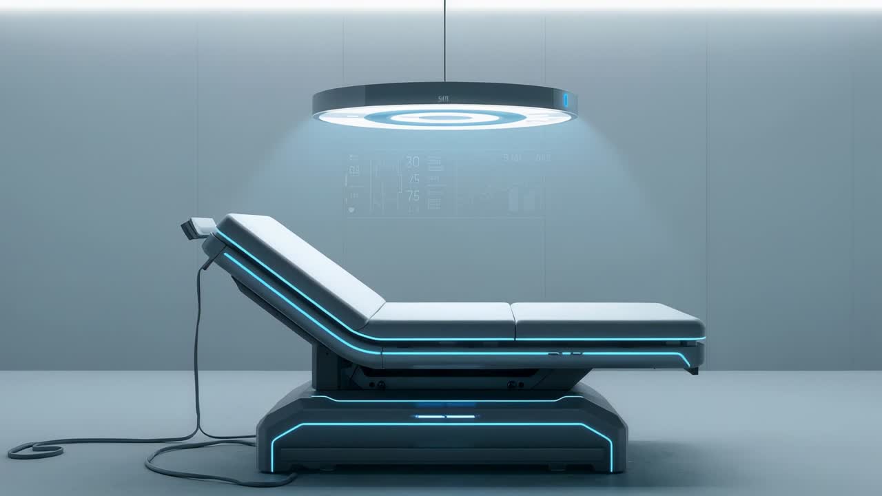 Adjusting motorized exam bed head moving in small increments in clinic, control module signaling