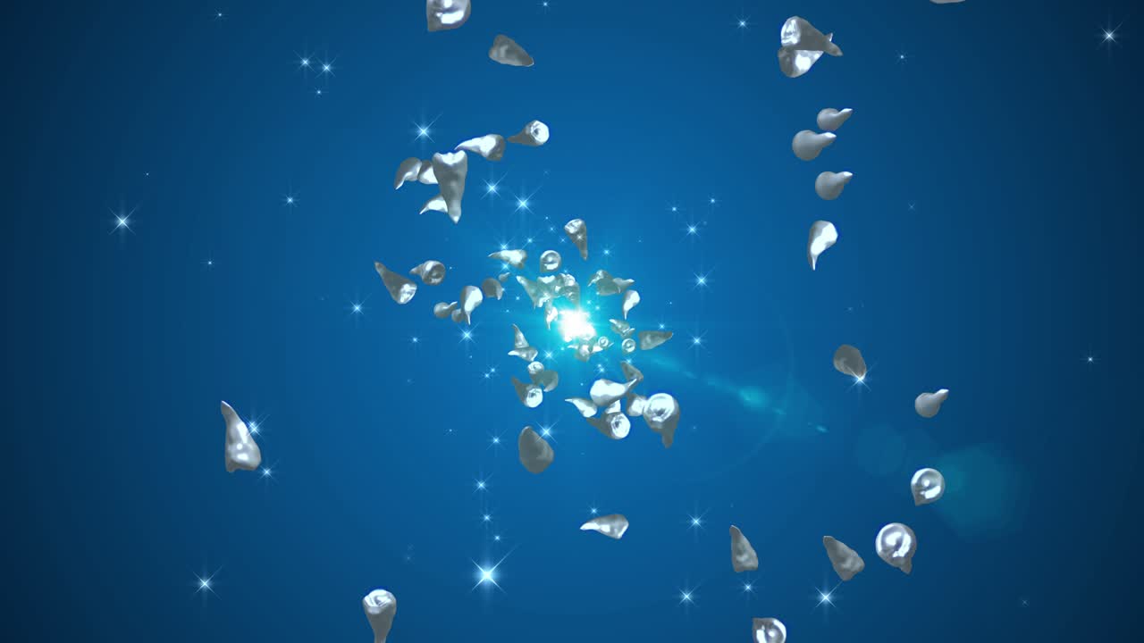 치과 의사는 치아를 반이는 입자 루프 애니메이션