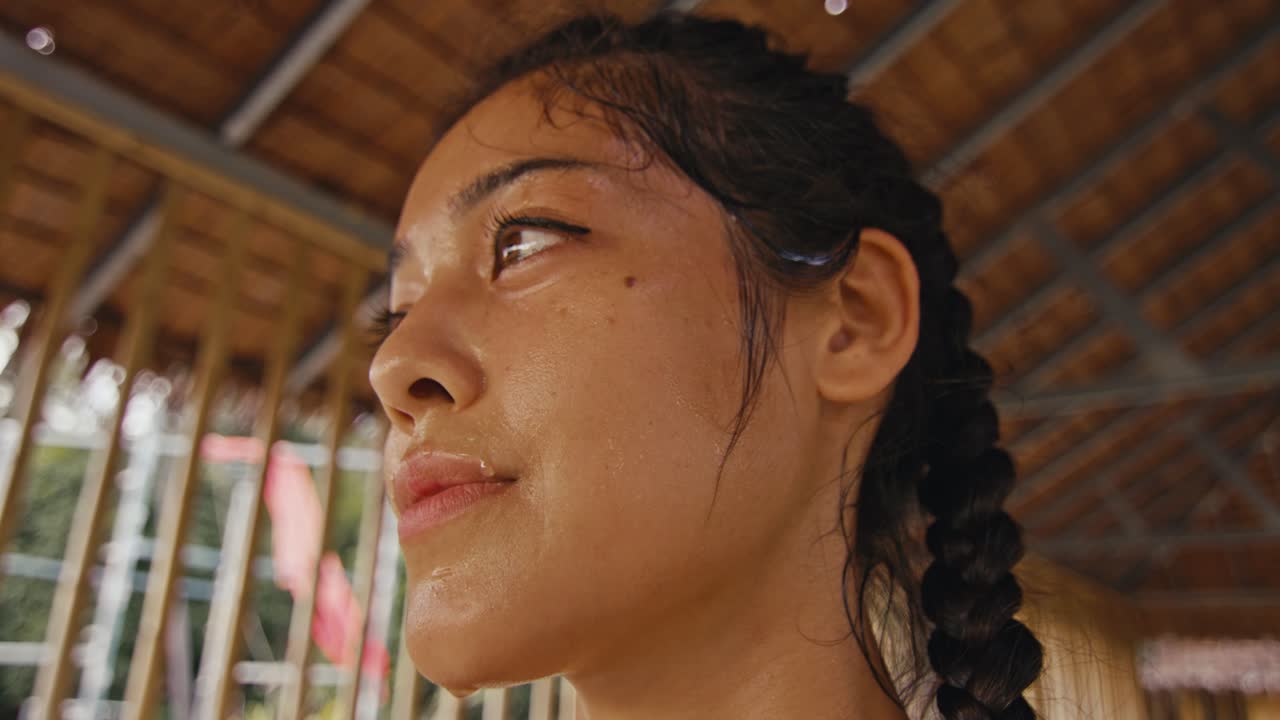 야외 운동 을 하는 여자