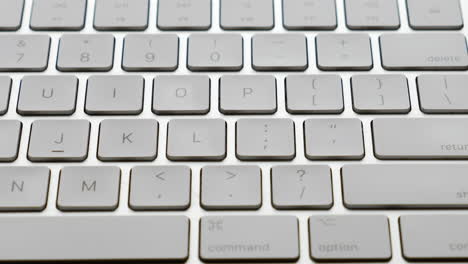 extreme closeup apple magic keyboard with camera movement