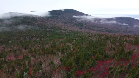 Trees Change Color Through Autumn Season Over Mount Washington In New Hampshire, United States